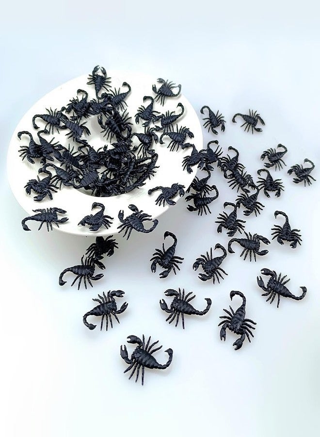 SaktopDeco 60 PCS Black Fake Plastic Scorpions Realistic Insects Prank Props Joke - Image 4